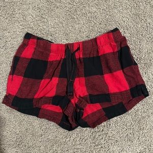 plaid sleep shorts